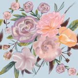 Canvas Powdery Pastel Hand Drawn Roses Pattern