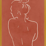 Cuadro Female body sketch - Terracotta