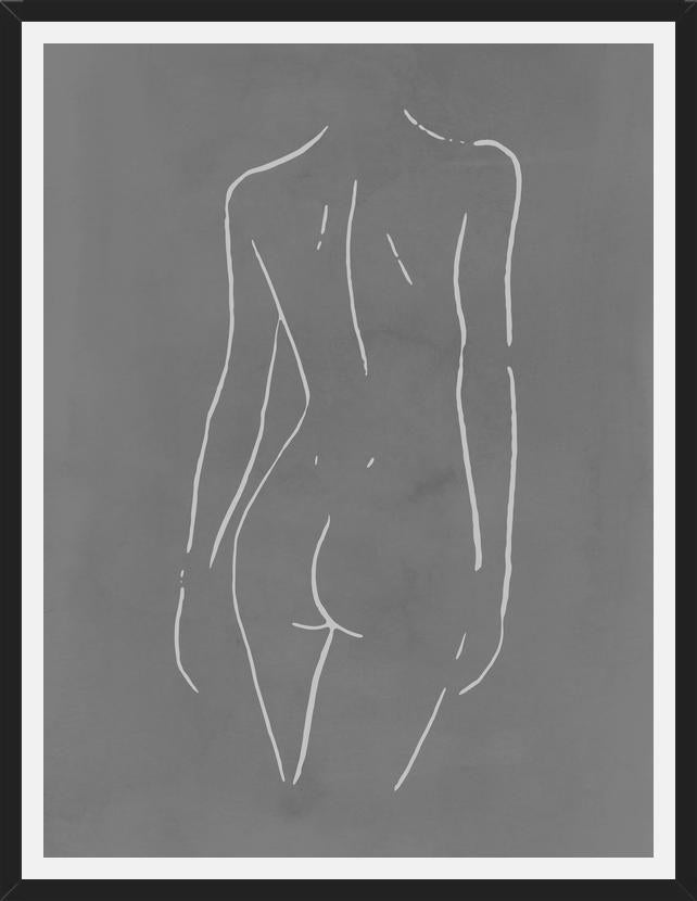 Cuadro Female body sketch - Gray