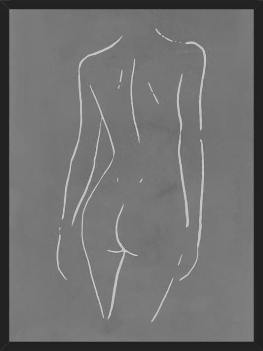 Cuadro Female body sketch - Gray