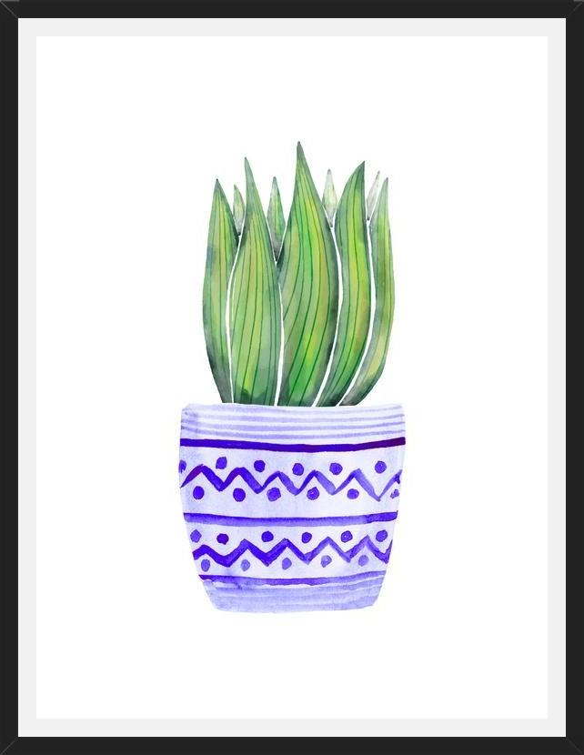 Cuadro The Plant and The Blue Pot