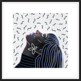 Cuadro Woman Portrait Lines Flower