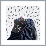 Cuadro Woman Portrait Lines Flower