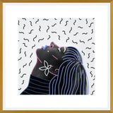 Cuadro Woman Portrait Lines Flower