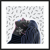 Cuadro Woman Portrait Lines Flower