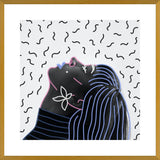 Cuadro Woman Portrait Lines Flower