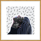 Cuadro Woman Portrait Lines Flower