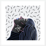 Cuadro Woman Portrait Lines Flower