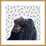 Cuadro Woman Portrait Lines Flower