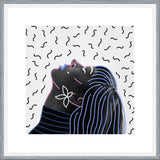 Cuadro Woman Portrait Lines Flower