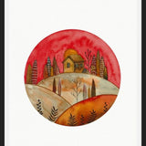Cuadro Circular watercolor landscape