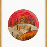 Cuadro Circular watercolor landscape
