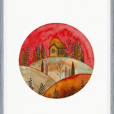 Cuadro Circular watercolor landscape