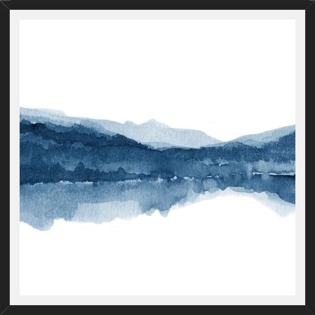 Cuadro Navy blue watercolor landscape