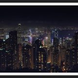 Cuadro Hongkong Skyline en la noche