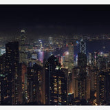 Cuadro Hongkong Skyline en la noche