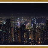 Cuadro Hongkong Skyline en la noche