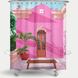 Cortina de Baño Pink Building