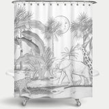 Cortina de Baño Jungle Animals B & N II
