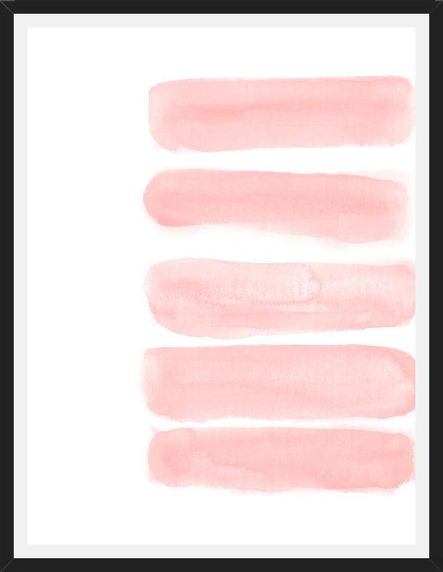 Cuadro Blush pink watercolor brush strokes