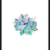 Cuadro Watercolor Purple Succulent