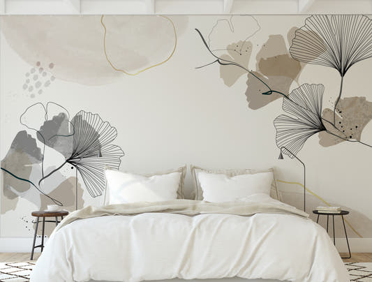 Papel Mural Watercolor Ginkgo Warm