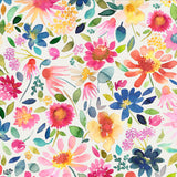 Mantel de Hule Multicolor Flowers Zinnias Garden