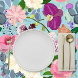 Mantel de Hule Orchid succulent and roses colorful pattern