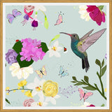 Cuadro Hummingbird and Flowers. Hydrangea, Vanilla, Fucis