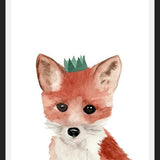 Cuadro Zorrito con coronita verde