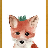 Cuadro Zorrito con coronita verde