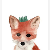 Cuadro Zorrito con coronita verde