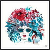 Cuadro Mujer Afro Floral
