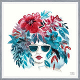 Cuadro Mujer Afro Floral