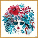 Cuadro Mujer Afro Floral