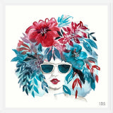 Cuadro Mujer Afro Floral