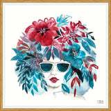 Cuadro Mujer Afro Floral