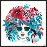 Cuadro Mujer Afro Floral