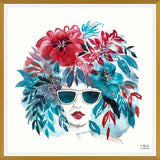 Cuadro Mujer Afro Floral
