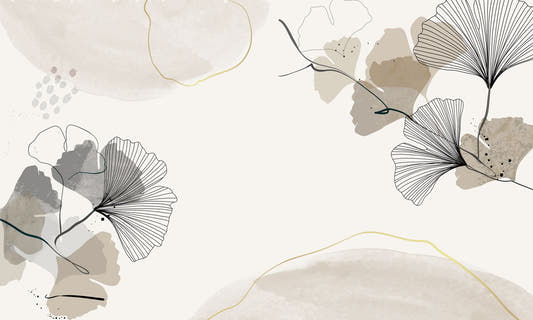 Papel Mural Watercolor Ginkgo Warm