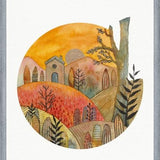 Cuadro Circular watercolor landscape 2