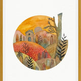 Cuadro Circular watercolor landscape 2