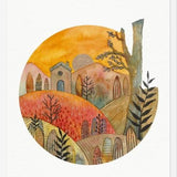 Cuadro Circular watercolor landscape 2