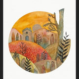 Cuadro Circular watercolor landscape 2