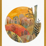 Cuadro Circular watercolor landscape 2