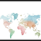 Cuadro Pastel colors world map