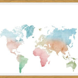 Cuadro Pastel colors world map