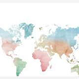 Cuadro Pastel colors world map