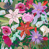Canvas Lily and Colorful Flowers Pattern