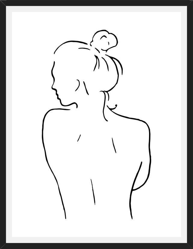 Cuadro Female body sketch 1 - Black and white